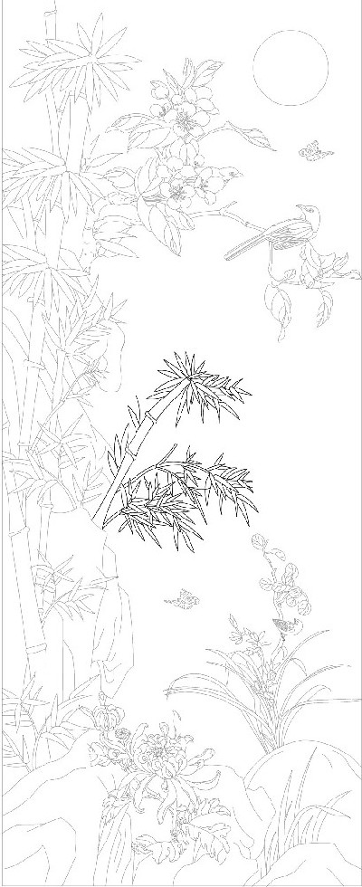 山水風景浮雕雕塑原創(chuàng)手繪設(shè)計稿