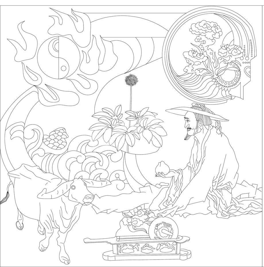 人文歷史浮雕雕塑原創(chuàng)手繪設計稿
